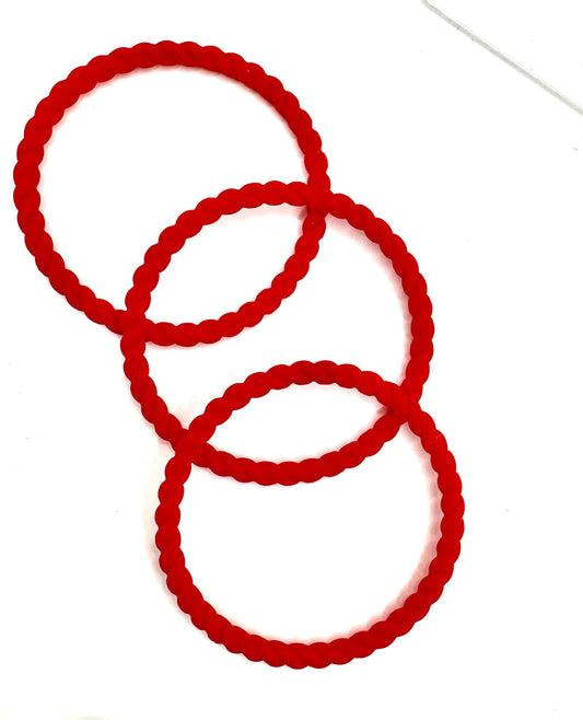 Women’s Braided Silicone Bracelet - Stackable- Red