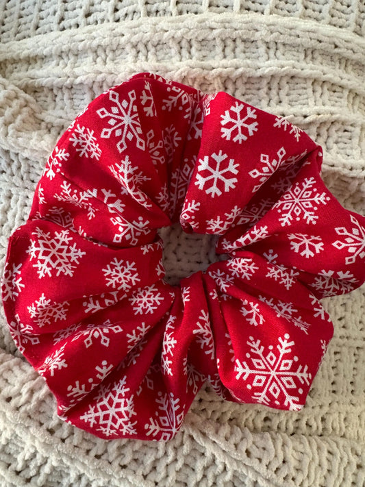 Red Christmas Frost  Hair XL Scrunchie